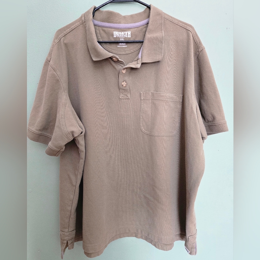 Duluth 2XL Green Polo T Shirt Like New Cotton